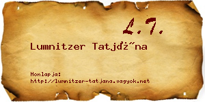 Lumnitzer Tatjána névjegykártya
